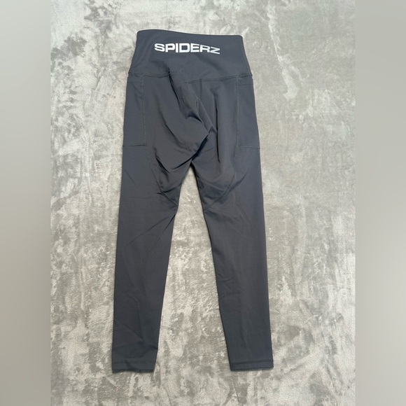 Spiderz Softball Leggings Women’s Small Grey High Waisted Pockets Stretch - Picture 2 of 8